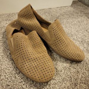 Lucky Brand Brown Suede Perforated Slip-on, Size 9.5